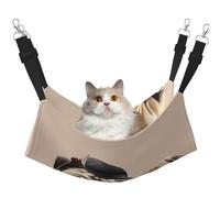 LRHCNZDCP Cute Pug Print Cat Hammock Bed, Soft Double-Layered Hanging Pet Bed for Small Pet, M
