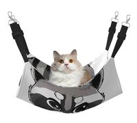 LRHCNZDCP cute raccoon Print Cat Hammock Bed, Soft Double-Layered Hanging Pet Bed for Small Pet, M