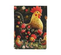 LRHCNZDCP Cute Rooster Chickens Printed Laptop Case 13-Inch Leather Laptop Sleeve Computer Bag Cover for Travel, Work, Business