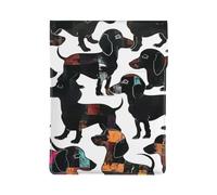 LRHCNZDCP Dachshund Dog Black Dogs Printed Laptop Case 13-Inch Leather Laptop Sleeve Computer Bag Cover for Travel, Work, Business