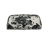 LRHCNZDCP Digital Camouflage Printed Pencil Case Leather Pen Pencil Pouch Makeup Bag with Gold Zipper for Teen Girls Boys Men Women