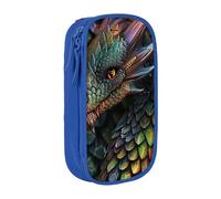 LRHCNZDCP Dragon Scale Printed Pencil Case Pouch Blue, Cute Pencil Pen Case Pencil Box Pen Bag for School Office
