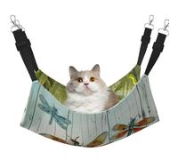 LRHCNZDCP Dragonfly Fence Print Cat Hammock Bed, Soft Double-Layered Hanging Pet Bed for Small Pet, M