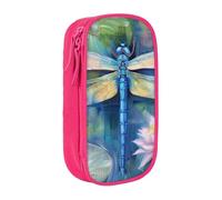 LRHCNZDCP Dragonfly Painting Printed Pencil Case Pouch, Cute Pencil Pen Case Pencil Box Pen Bag for School Office,Pink
