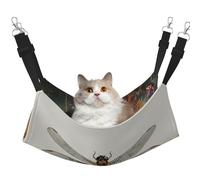 LRHCNZDCP Dragonfly Print Cat Hammock Bed, Soft Double-Layered Hanging Pet Bed for Small Pet, L