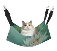 LRHCNZDCP Dragonfly with Water Lily Print Cat Hammock Bed, Soft Double-Layered Hanging Pet Bed for Small Pet, M