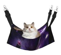 LRHCNZDCP Elegant Purple High Heels with Lipstick Print Cat Hammock Bed, Soft Double-Layered Hanging Pet Bed for Small Pet, L