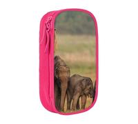 LRHCNZDCP Elephant Family Printed Pencil Case Pouch, Cute Pencil Pen Case Pencil Box Pen Bag for School Office,Pink