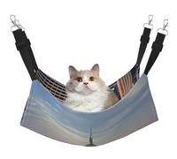 LRHCNZDCP Empire State Building Print Cat Hammock Bed, Soft Double-Layered Hanging Pet Bed for Small Pet, L