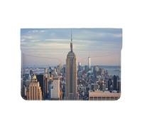 LRHCNZDCP Empire State Building Printed Laptop Sleeve 13-Inch Leather Laptop Case Computer Bag Cover for Travel, Work, Business