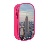 LRHCNZDCP Empire State Building Printed Pencil Case Pouch, Cute Pencil Pen Case Pencil Box Pen Bag for School Office,Pink