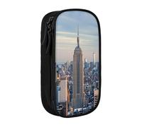 LRHCNZDCP Empire State Building Printed Pencil Case Pouch, Cute Pencil Pen Case Pencil Box Pen Bag for School Office,Black