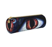 LRHCNZDCP Evil Eyes Printed Leather Pencil Case Round Zipper Cute Pencil Pouch Pencil Box for School & Office