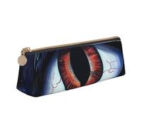 LRHCNZDCP Evil Eyes Printed Leather Pencil Case Triangle Zipper Cute Pencil Pouch Pencil Box for School & Office