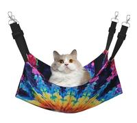 LRHCNZDCP Exotic Tribe Tie Dye Style Print Cat Hammock Bed, Soft Double-Layered Hanging Pet Bed for Small Pet, M