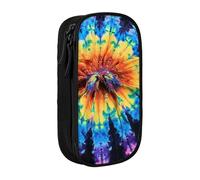 LRHCNZDCP Exotic Tribe Tie Dye Style Printed Pencil Case Pouch, Cute Pencil Pen Case Pencil Box Pen Bag for School Office,Black
