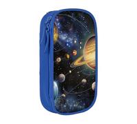 LRHCNZDCP Exploring The Solar System Printed Pencil Case Pouch Blue, Cute Pencil Pen Case Pencil Box Pen Bag for School Office