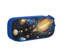 LRHCNZDCP Exploring The Solar System Printed Pencil Case Pouch Cute Pencil Pen Case Pencil Box Pen Bag for School Office, Blue