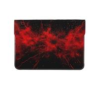 LRHCNZDCP Explosion Burst Red Black Printed Laptop Sleeve 13-Inch Leather Laptop Case Computer Bag Cover for Travel, Work, Business