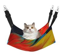 LRHCNZDCP Fantastic Parrot Feather Print Cat Hammock Bed, Soft Double-Layered Hanging Pet Bed for Small Pet, M