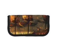 LRHCNZDCP Fantasy Pirate Ship Printed Pen Pencil Case Canvas Makeup Bag Gadget Pen Bag Pencil Box with Zipper