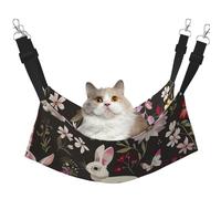 LRHCNZDCP Festival Bunny Floral Print Cat Hammock Bed, Soft Double-Layered Hanging Pet Bed for Small Pet, M