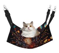LRHCNZDCP Fireworks at night Print Cat Hammock Bed, Soft Double-Layered Hanging Pet Bed for Small Pet, M