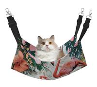 LRHCNZDCP Flamingo Flowers Print Cat Hammock Bed, Soft Double-Layered Hanging Pet Bed for Small Pet, M