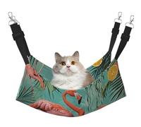 LRHCNZDCP Flamingo Print Cat Hammock Bed, Soft Double-Layered Hanging Pet Bed for Small Pet, L