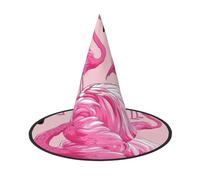 LRHCNZDCP flamingo Printed Halloween Witch Hat for Women Men Festive Parties Cosplay Halloween Accessories, 1 PC