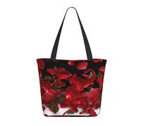 LRHCNZDCP Floating red rose petals Printed Shopping Bag Tote Bag Large Shoulder Bag Lightweight Handbag Women Laptop Bags for Work Travel Shopping