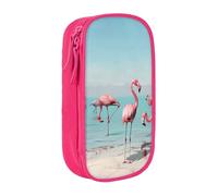 LRHCNZDCP Flock of Flamingos on The Beach Printed Pencil Case Pouch Pink, Cute Pencil Pen Case Pencil Box Pen Bag for School Office