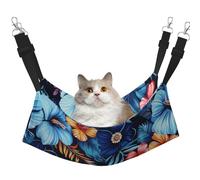 LRHCNZDCP Floral blue Print Cat Hammock Bed, Soft Double-Layered Hanging Pet Bed for Small Pet, L