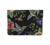 LRHCNZDCP Flower Hummingbirds Embroidery Printed Laptop Sleeve 13-Inch Leather Laptop Case Computer Bag Cover for Travel, Work, Business