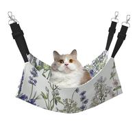 LRHCNZDCP Flowering Herbs and Herbaceous Plants Print Cat Hammock Bed, Soft Double-Layered Hanging Pet Bed for Small Pet, L