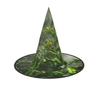 LRHCNZDCP flowers in Tropical Rainforest Printed Halloween Witch Hat for Women Men Festive Parties Cosplay Halloween Accessories, 2 PCS