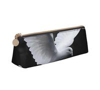 LRHCNZDCP Flying Dove Printed Leather Pencil Case - Triangle Zipper Cute Pencil Pouch Pencil Box for School & Office
