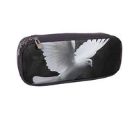 LRHCNZDCP Flying Dove Printed Pencil Case Holder Large Capacity Leather Pen Pencil Pouch Box Organizer for School Office College Adult Boys Girls