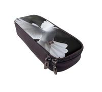 LRHCNZDCP Flying Dove Printed Pencil Case Holder Leather Cute Pen Pencil Pouch School Office College Pencil Box Organizer for Adult Boys Girls