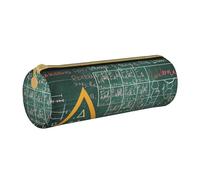 LRHCNZDCP Formulas Shapes Theory Math Lesson Word Printed Leather Pencil Case Round Zipper Cute Pencil Pouch Pencil Box for School & Office