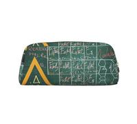 LRHCNZDCP Formulas Shapes Theory Math Lesson Word Printed Pencil Case Leather Pen Pencil Pouch Makeup Bag with Gold Zipper for Teen Girls Boys Men Women