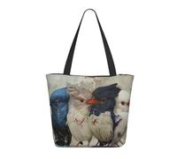 LRHCNZDCP Four Birds Printed Shopping Bag Tote Bag Large Shoulder Bag Lightweight Handbag Women Laptop Bags for Work Travel Shopping