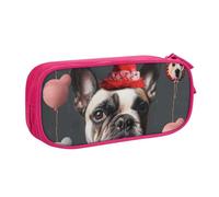 LRHCNZDCP French Bulldog Printed Pencil Case Pouch Cute Pencil Pen Case Pencil Box Pen Bag for School Office, Pink
