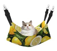 LRHCNZDCP Fresh Tropical Lemons Print Cat Hammock Bed, Soft Double-Layered Hanging Pet Bed for Small Pet, L