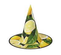 LRHCNZDCP Fresh Tropical Lemons Printed Halloween Witch Hat for Women Men Festive Parties Cosplay Halloween Accessories, 3 PCS