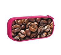 LRHCNZDCP Funny Roasted Coffee Beans Printed Pencil Case Pouch Cute Pencil Pen Case Pencil Box Pen Bag for School Office, Pink