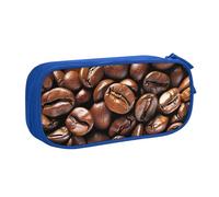 LRHCNZDCP Funny Roasted Coffee Beans Printed Pencil Case Pouch Cute Pencil Pen Case Pencil Box Pen Bag for School Office, Blue