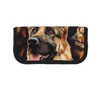 LRHCNZDCP German Shepherd Printed Pen Pencil Case Canvas Makeup Bag Gadget Pen Bag Pencil Box with Zipper
