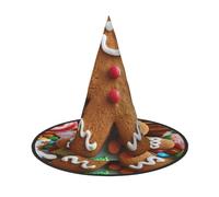 LRHCNZDCP Gingerbread Man Candy Printed Halloween Witch Hat for Women Men Festive Parties Cosplay Halloween Accessories, 3 PCS