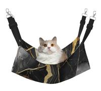LRHCNZDCP gold and black marble texture Print Cat Hammock Bed, Soft Double-Layered Hanging Pet Bed for Small Pet, L